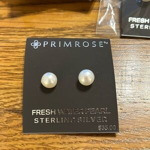 Primrose sterling silver pearl earrings